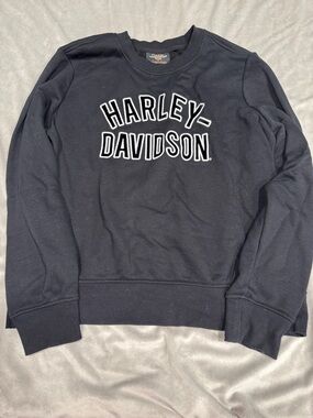 Harley-Davidson Black Crewneck Sweatshirt with White Logo